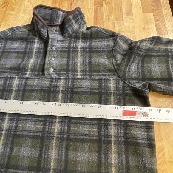 John Wayne Sweater Fleece Plaid Mock Neck 1/4 Snap Up Long Sleeve Mens XL - Picture 5 of 8